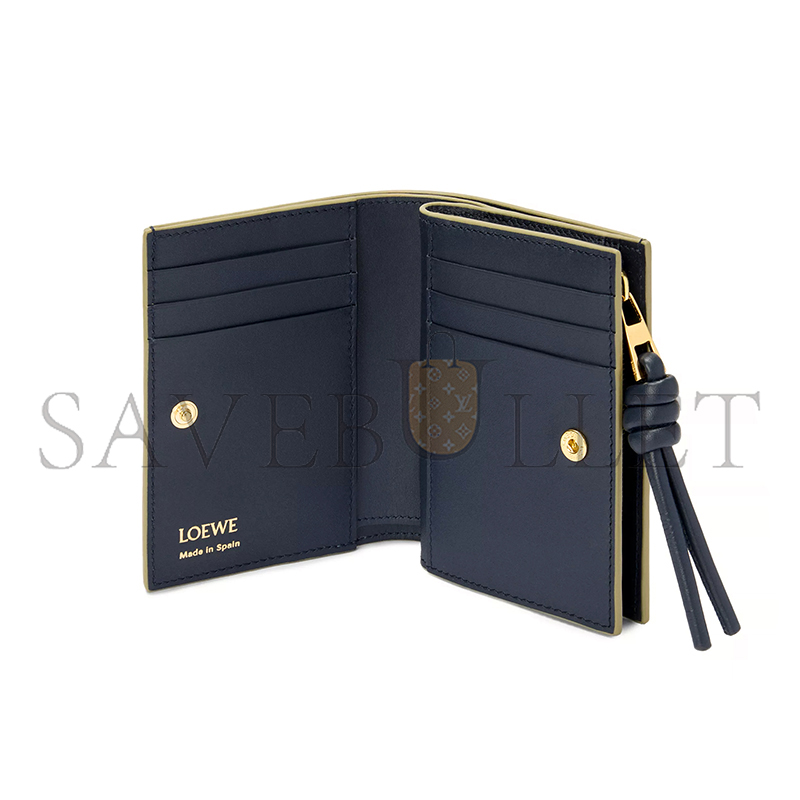 LOEWE KNOT COMPACT WALLET IN SHINY NAPPA CALFSKIN CEM1NCWX01 (11.4*8.5*3cm)
